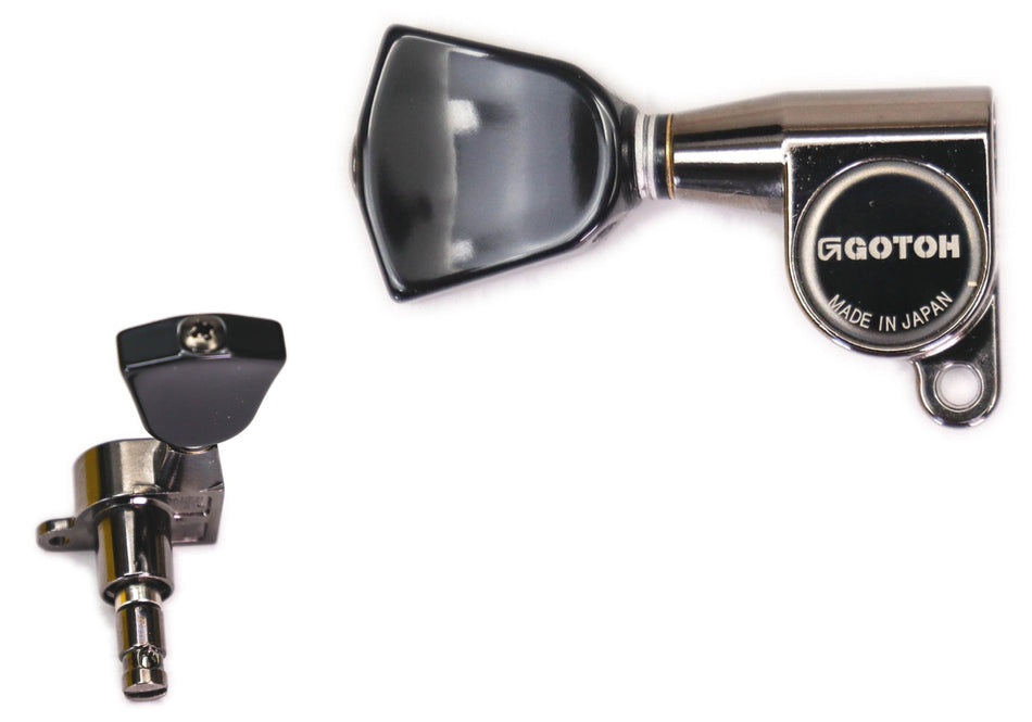 Gotoh SG360-MG(CK)P4B Tuners with MG Post, 3L+3R (Cosmo Black)
