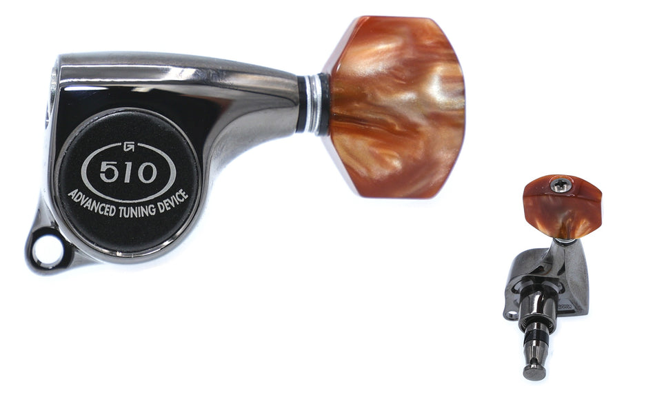Gotoh SGL510(CK)P8 Tuners with Standard Post, 3L+3R (Cosmo Black)
