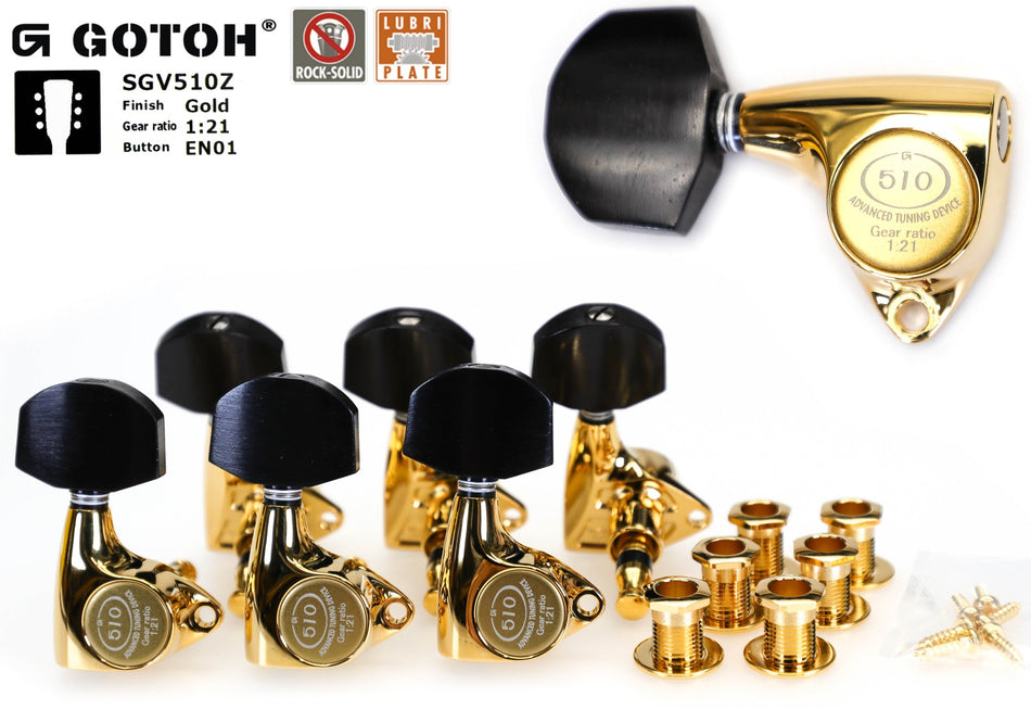 Gotoh SGV510Z(G)EN01 Tuners with Standard Post, 3L+3R (Gold)