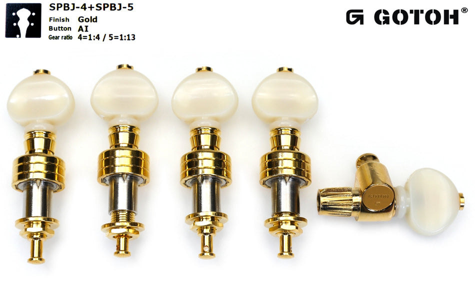 Gotoh SPBJ(G)Ai 4 Planetary + 5th String Tuners for Banjo (Gold)