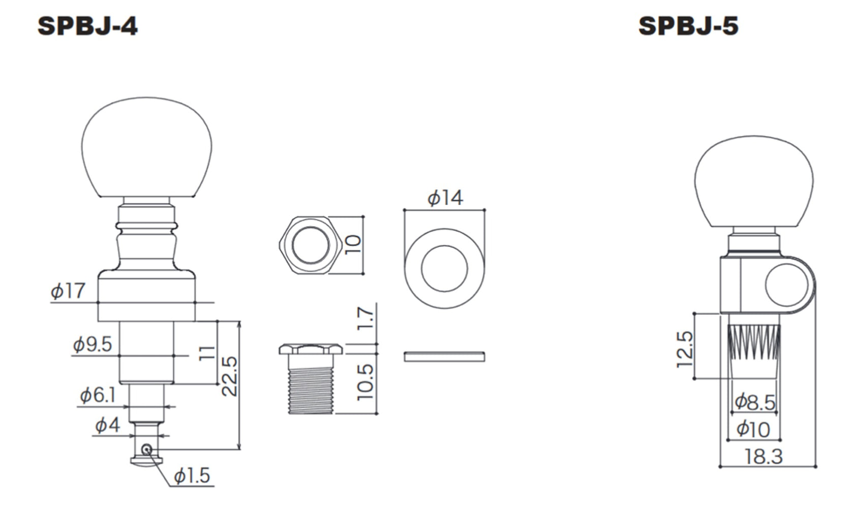 Gotoh SPBJ(G)AiB 4 + 5th String Tuners for Banjo (Gold