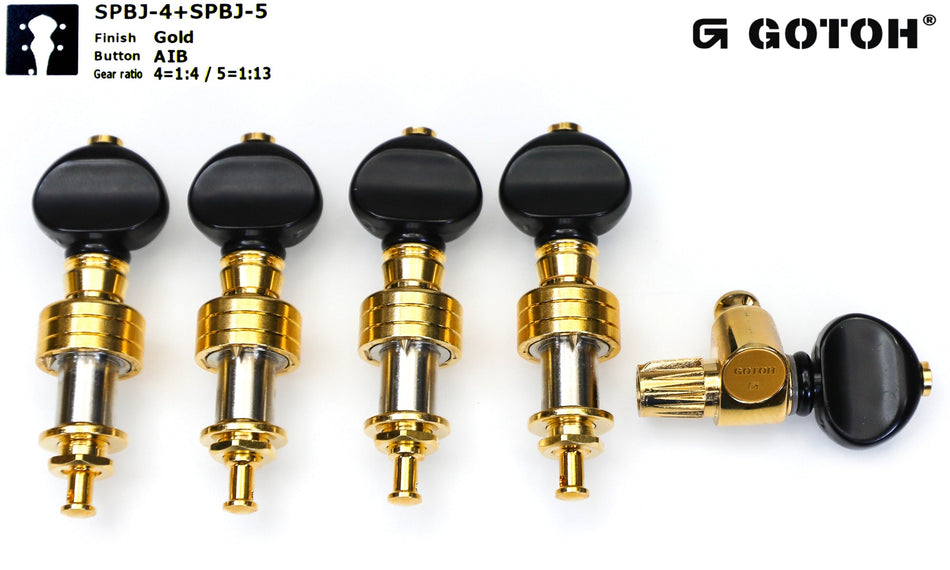 Gotoh SPBJ(G)AiB 4 Planetary + 5th String Tuners for Banjo (Gold)