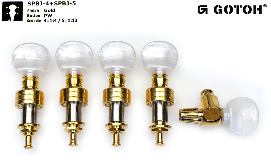 Gotoh SPBJ(G)PW 4 Planetary + 5th String Tuners for Banjo (Gold)