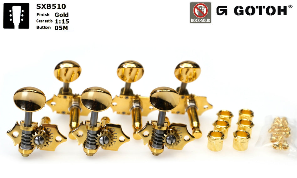 Gotoh SXB510(G)05M Guitar Tuners, 3L+3R (Gold)