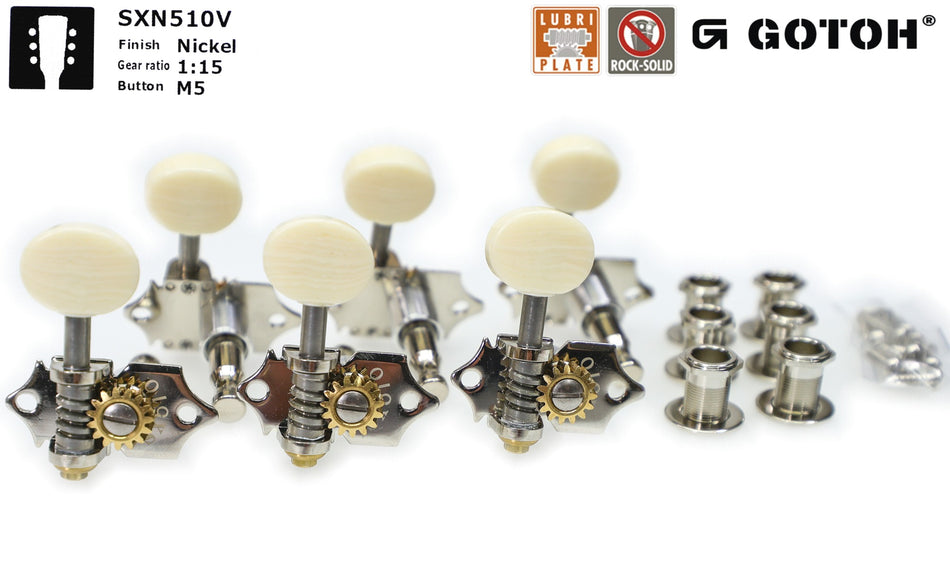 Gotoh SXN510V(N)M5 Tuners with Standard Post, 3L+3R (Nickel)