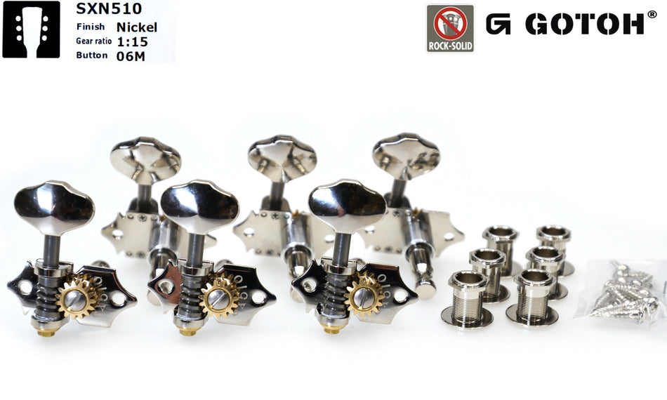 Gotoh SXN510(N)06M Tuners with Standard Post, 3L+3R (Nickel)