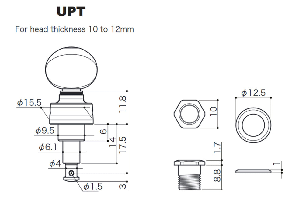 Gotoh UPT(G)UB8 Planetary Tuners for Ukulele (Gold)